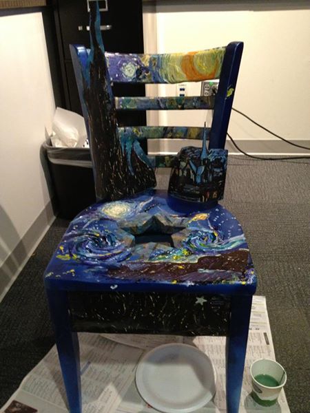 Painted chair front view